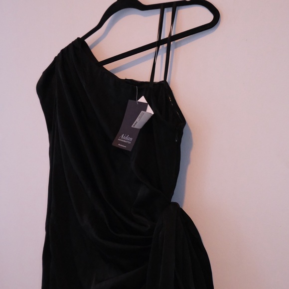 AIDAN MATTOX  One-Shoulder Puff-Sleeve Dress - Picture 5 of 12